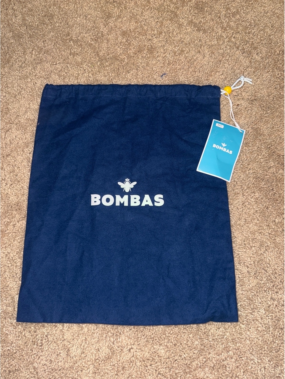 Bombas Navy Blue Drawstring Bag with Tags